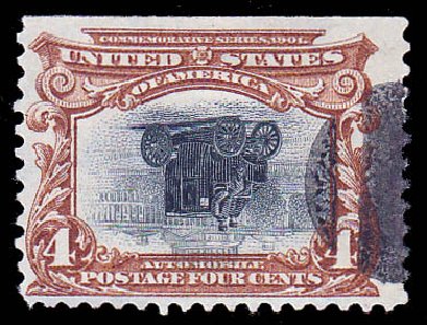 US Stamps Values Scott Cat. #296: 1901 4c Pan American Exposition. Daniel Kelleher Auctions, Jan 2015, Sale 663, Lot 1588