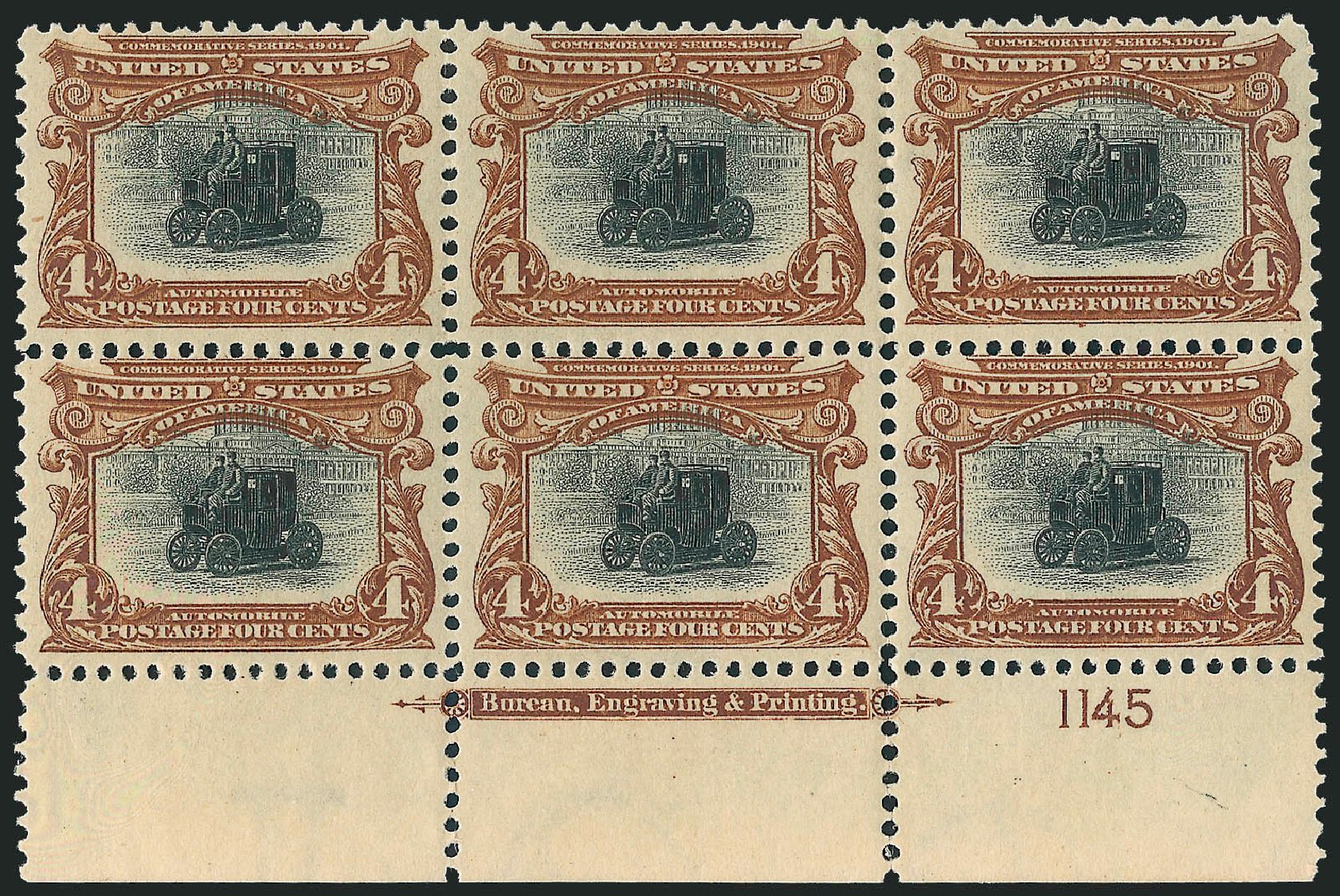US Stamp Value Scott Catalog 296: 4c 1901 Pan American Exposition. Robert Siegel Auction Galleries, Sep 2009, Sale 976, Lot 1838