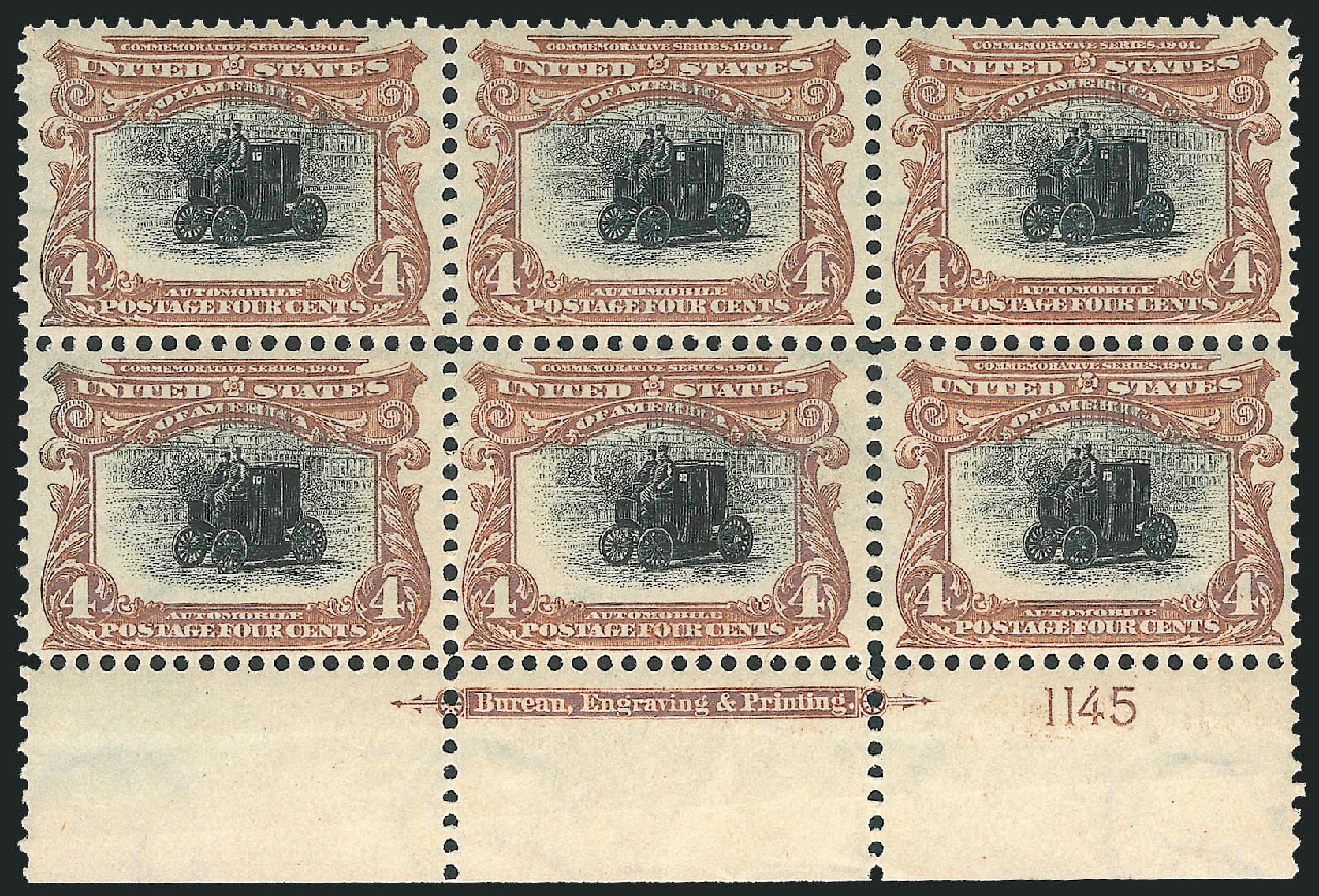 US Stamp Value Scott Catalogue 296: 1901 4c Pan American Exposition. Robert Siegel Auction Galleries, Oct 2011, Sale 1014, Lot 1690