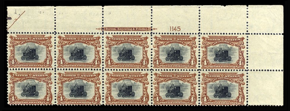 US Stamps Value Scott Cat. # 296: 4c 1901 Pan American Exposition. Cherrystone Auctions, Jan 2015, Sale 201501, Lot 171