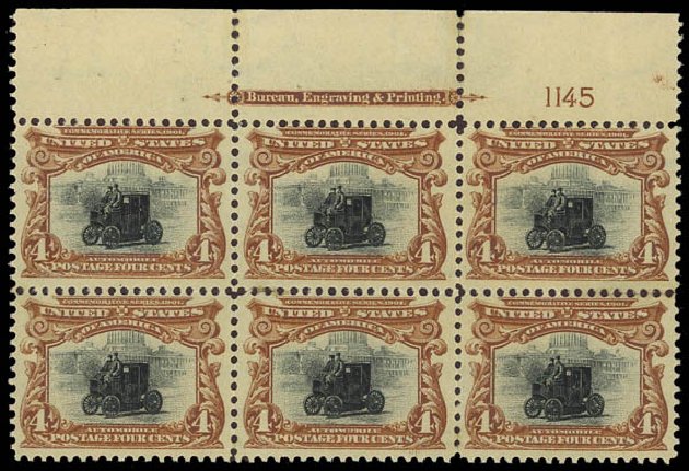Cost of US Stamps Scott Catalog 296 - 1901 4c Pan American Exposition. Daniel Kelleher Auctions, Jan 2012, Sale 628, Lot 421