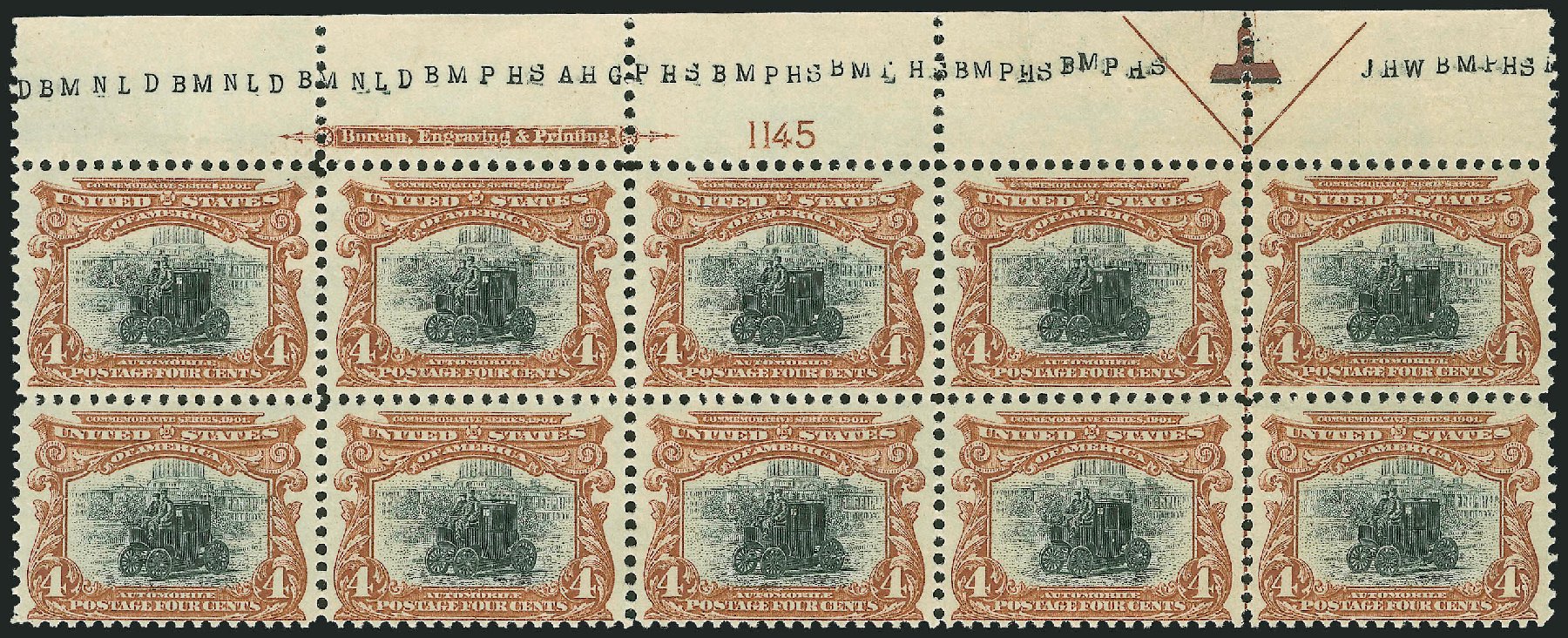Prices of US Stamps Scott Catalog #296: 1901 4c Pan American Exposition. Robert Siegel Auction Galleries, Oct 2011, Sale 1014, Lot 1691