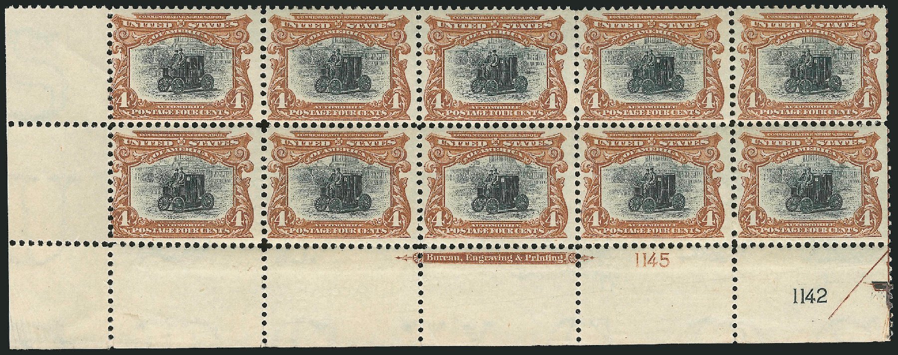 Cost of US Stamps Scott Cat. # 296: 4c 1901 Pan American Exposition. Robert Siegel Auction Galleries, Mar 2013, Sale 1040, Lot 1631
