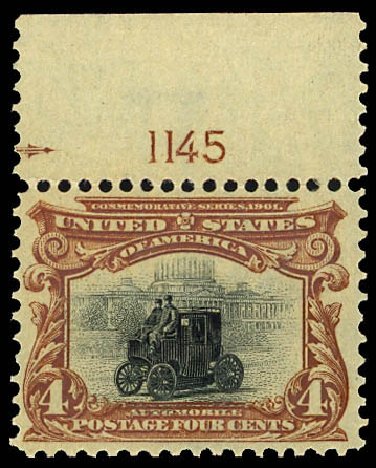 Value of US Stamps Scott Catalog 296 - 1901 4c Pan American Exposition. Daniel Kelleher Auctions, Dec 2012, Sale 633, Lot 504