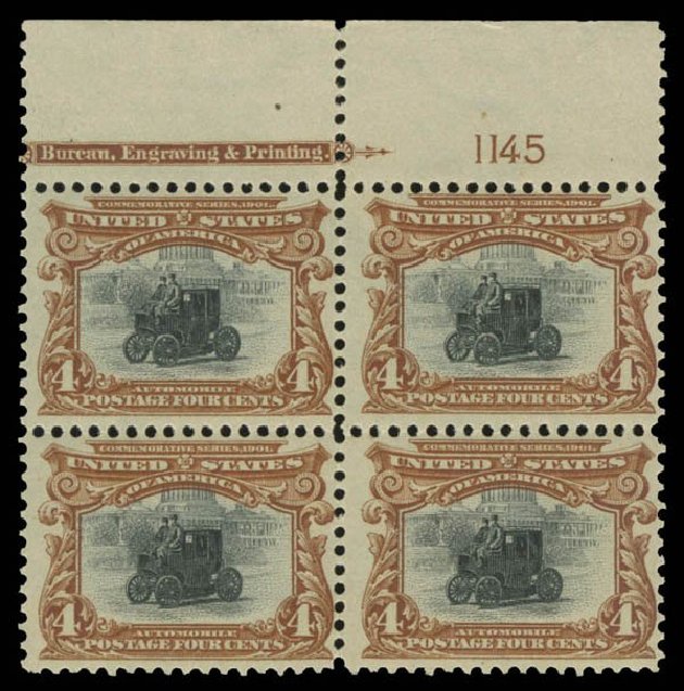 US Stamp Value Scott Catalogue #296 - 1901 4c Pan American Exposition. Daniel Kelleher Auctions, Oct 2014, Sale 660, Lot 2294