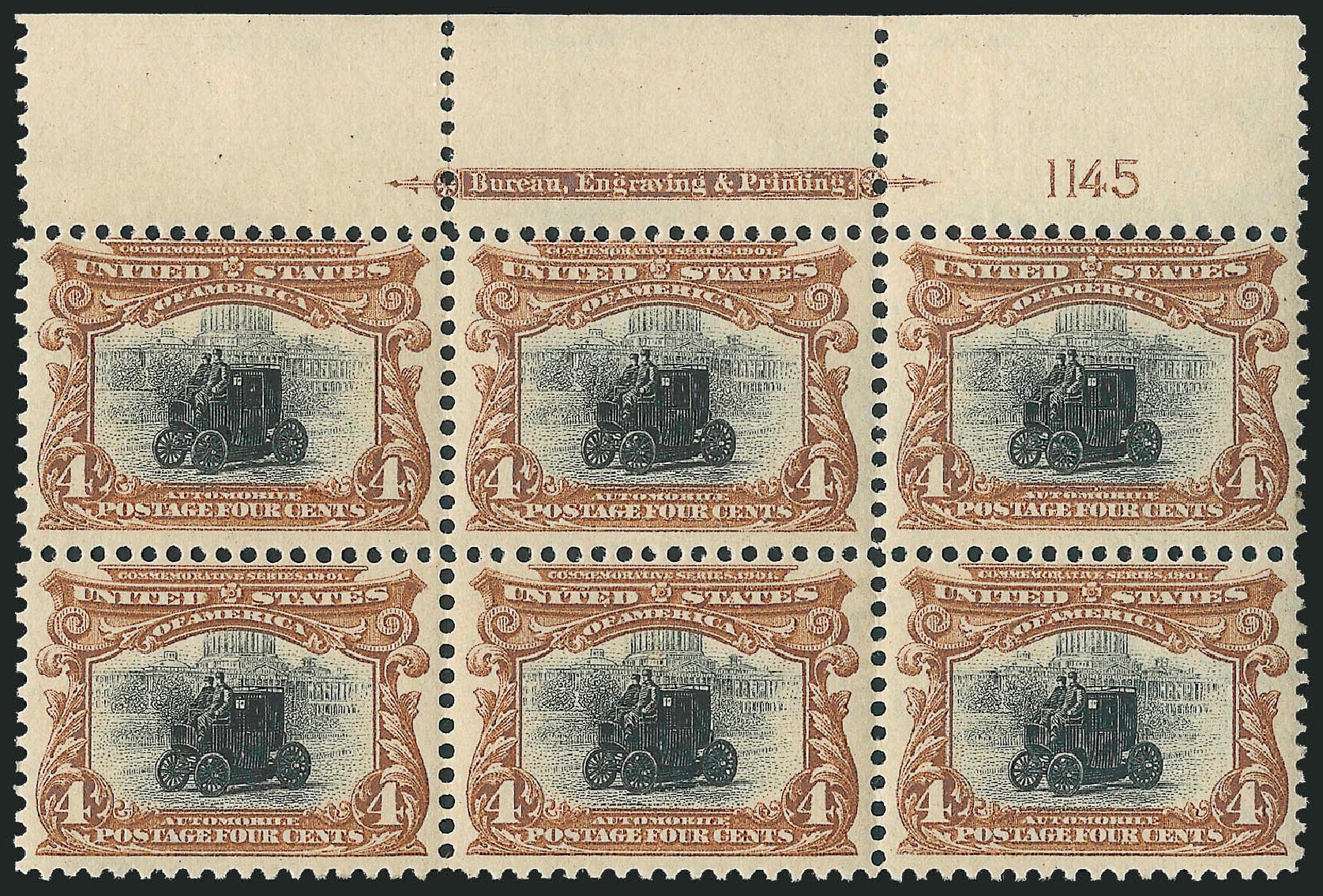 US Stamps Value Scott Catalogue 296: 4c 1901 Pan American Exposition. Robert Siegel Auction Galleries, Dec 2009, Sale 982, Lot 5664