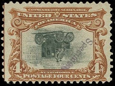 US Stamp Price Scott Cat. 296: 1901 4c Pan American Exposition. H.R. Harmer, Oct 2014, Sale 3006, Lot 1305