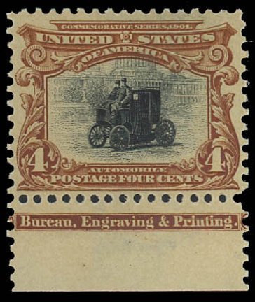 US Stamps Price Scott Cat. # 296 - 1901 4c Pan American Exposition. Daniel Kelleher Auctions, Oct 2012, Sale 632, Lot 1215