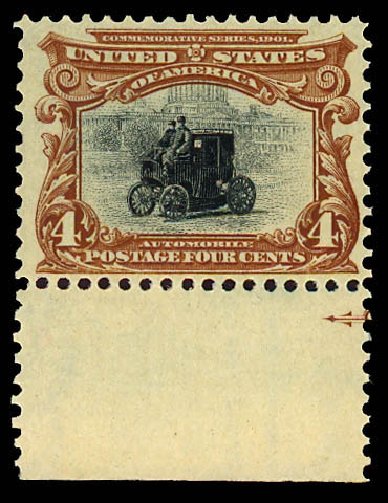 Cost of US Stamps Scott Catalog 296: 4c 1901 Pan American Exposition. Daniel Kelleher Auctions, Dec 2012, Sale 633, Lot 505