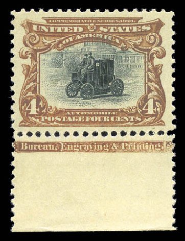 Values of US Stamp Scott #296 - 4c 1901 Pan American Exposition. Matthew Bennett International, Sep 2010, Sale 331, Lot 672
