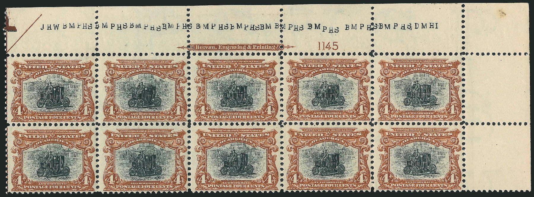 US Stamps Value Scott # 296: 4c 1901 Pan American Exposition. Robert Siegel Auction Galleries, Dec 2010, Sale 1000, Lot 1172