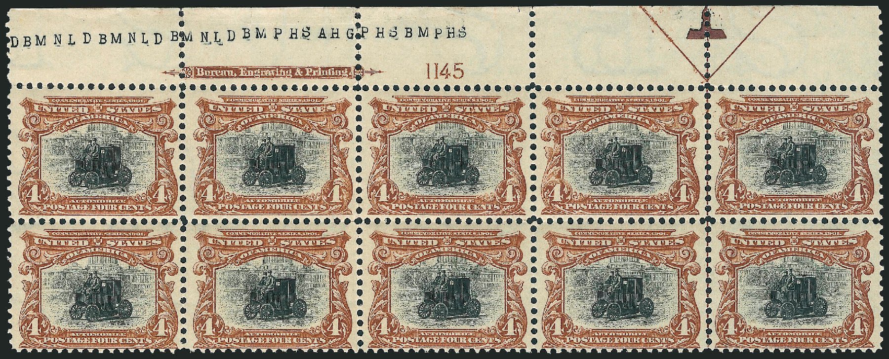 Values of US Stamp Scott 296 - 1901 4c Pan American Exposition. Robert Siegel Auction Galleries, Apr 2009, Sale 971, Lot 1362