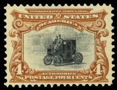 US Stamps Values Scott #296 - 4c 1901 Pan American Exposition. Daniel Kelleher Auctions, Oct 2014, Sale 660, Lot 2293