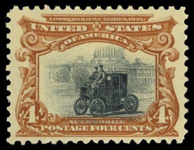 Prices of US Stamp Scott # 296 - 4c 1901 Pan American Exposition. Daniel Kelleher Auctions, Dec 2014, Sale 661, Lot 263