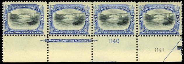 US Stamp Price Scott Catalog 297: 5c 1901 Pan American Exposition. Daniel Kelleher Auctions, Apr 2013, Sale 636, Lot 259
