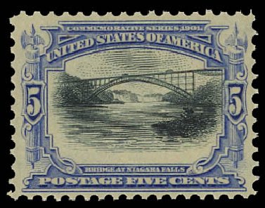 Value of US Stamp Scott Catalogue 297: 5c 1901 Pan American Exposition. Daniel Kelleher Auctions, Jan 2012, Sale 628, Lot 422