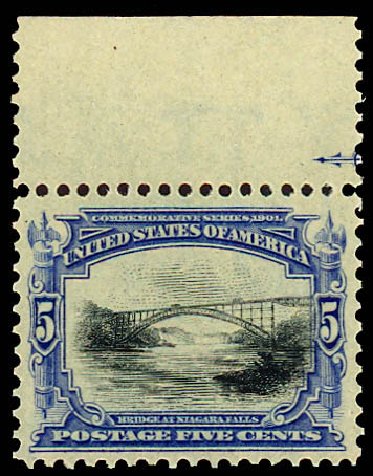 Values of US Stamps Scott Catalog 297: 1901 5c Pan American Exposition. Daniel Kelleher Auctions, Dec 2012, Sale 633, Lot 506