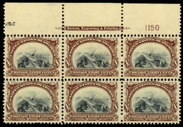 US Stamps Values Scott #298 - 1901 8c Pan American Exposition. Daniel Kelleher Auctions, Apr 2013, Sale 636, Lot 267