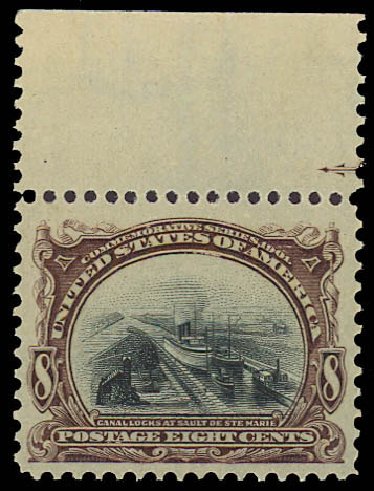 US Stamps Values Scott Catalogue #298 - 1901 8c Pan American Exposition. Daniel Kelleher Auctions, Jun 2012, Sale 630, Lot 1688