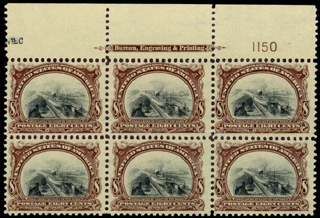 US Stamp Prices Scott Catalogue 298: 1901 8c Pan American Exposition. Daniel Kelleher Auctions, Sep 2013, Sale 639, Lot 3398
