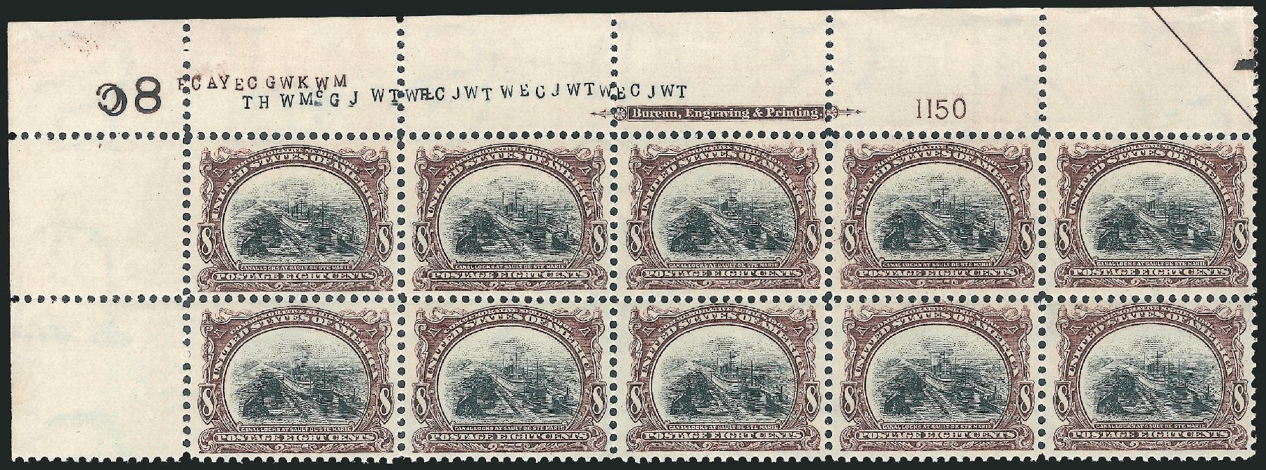 US Stamps Values Scott Catalog # 298 - 1901 8c Pan American Exposition. Robert Siegel Auction Galleries, Oct 2011, Sale 1014, Lot 1698