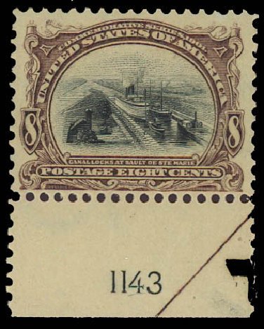 Cost of US Stamp Scott #298 - 8c 1901 Pan American Exposition. Daniel Kelleher Auctions, Jun 2012, Sale 630, Lot 1689