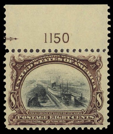 Prices of US Stamps Scott Catalog 298: 1901 8c Pan American Exposition. Daniel Kelleher Auctions, Aug 2012, Sale 631, Lot 1049