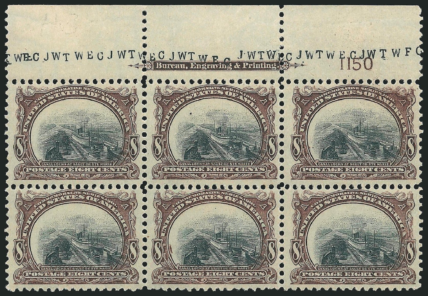 US Stamp Values Scott 298: 8c 1901 Pan American Exposition. Robert Siegel Auction Galleries, Nov 2014, Sale 1084, Lot 3681