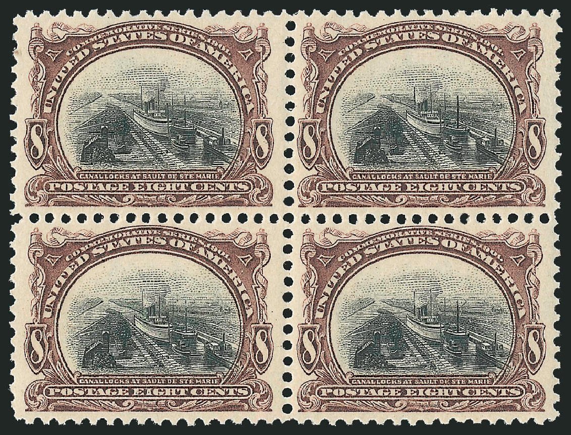 US Stamps Values Scott # 298: 1901 8c Pan American Exposition. Robert Siegel Auction Galleries, Oct 2010, Sale 997, Lot 5841