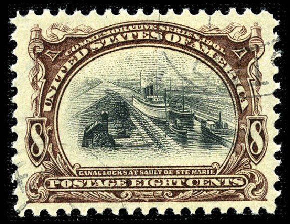 US Stamp Values Scott Cat. #298: 8c 1901 Pan American Exposition. Matthew Bennett International, Feb 2012, Sale 340, Lot 384