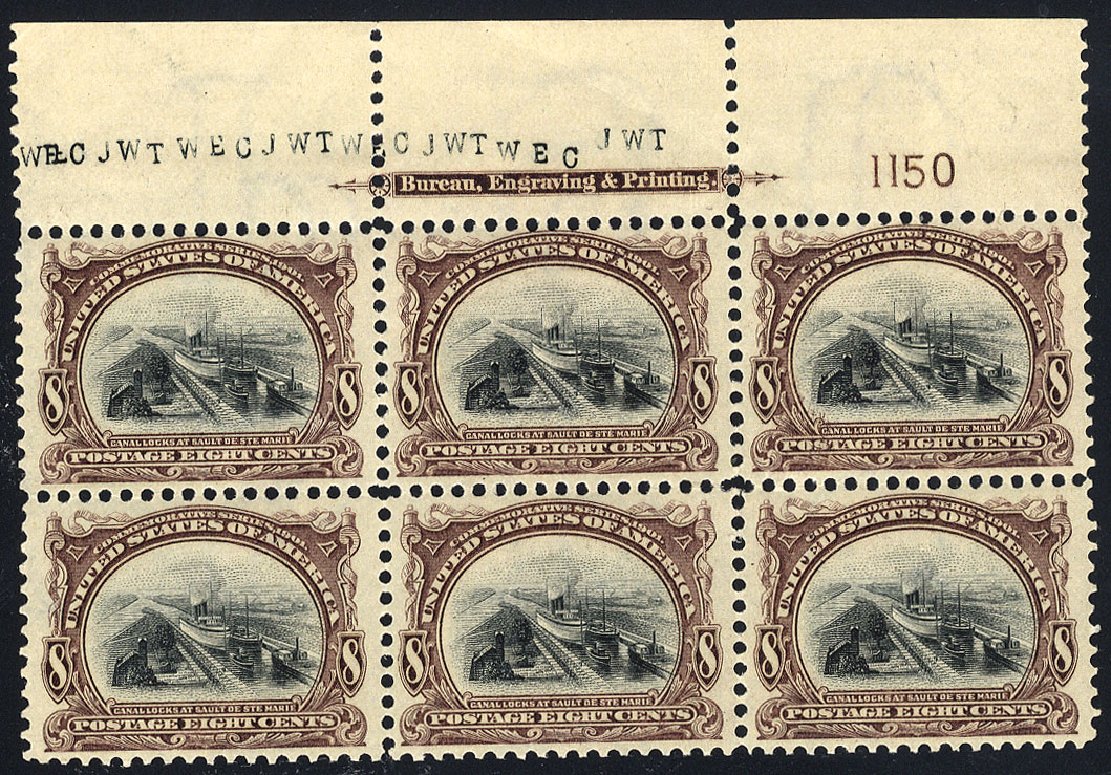 US Stamp Values Scott Cat. 298: 1901 8c Pan American Exposition. Cherrystone Auctions, Jan 2009, Sale 200901, Lot 194