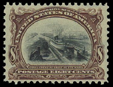 Value of US Stamps Scott 298 - 1901 8c Pan American Exposition. Daniel Kelleher Auctions, Jul 2011, Sale 625, Lot 894