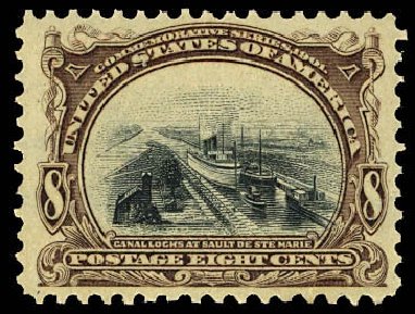 US Stamp Prices Scott Catalogue #298: 8c 1901 Pan American Exposition. Daniel Kelleher Auctions, Dec 2012, Sale 633, Lot 514