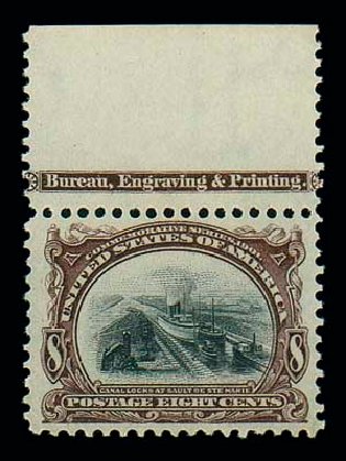 US Stamp Values Scott #298: 8c 1901 Pan American Exposition. Matthew Bennett International, Dec 2007, Sale 325, Lot 1895