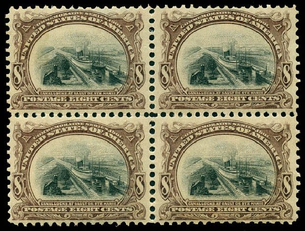 US Stamps Values Scott Cat. # 298: 1901 8c Pan American Exposition. Matthew Bennett International, Jun 2008, Sale 328, Lot 835
