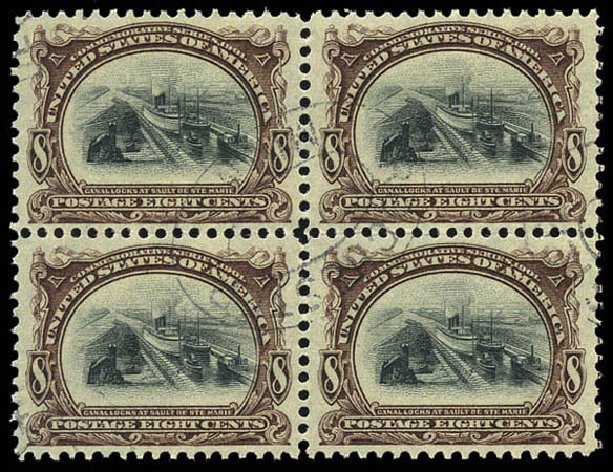 Values of US Stamp Scott # 298 - 8c 1901 Pan American Exposition. Matthew Bennett International, Mar 2011, Sale 336, Lot 1255