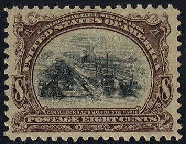 Prices of US Stamps Scott Catalog 298 - 1901 8c Pan American Exposition. Cherrystone Auctions, May 2008, Sale 200805, Lot 225