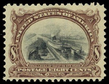 Price of US Stamps Scott Cat. #298 - 8c 1901 Pan American Exposition. Daniel Kelleher Auctions, May 2014, Sale 653, Lot 2205