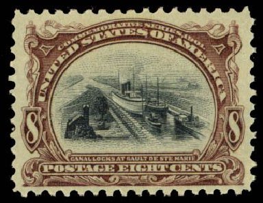 Cost of US Stamp Scott #298 - 1901 8c Pan American Exposition. Daniel Kelleher Auctions, Sep 2014, Sale 655, Lot 375