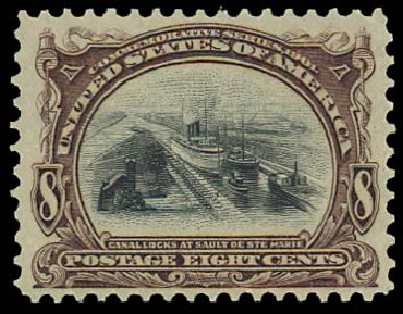Cost of US Stamps Scott Catalog # 298: 8c 1901 Pan American Exposition. Daniel Kelleher Auctions, Jan 2012, Sale 628, Lot 423