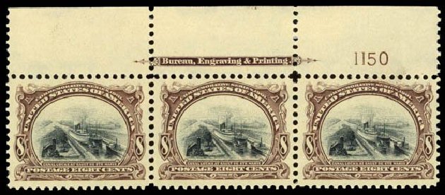 US Stamp Price Scott Catalogue 298: 8c 1901 Pan American Exposition. Daniel Kelleher Auctions, Apr 2013, Sale 636, Lot 263