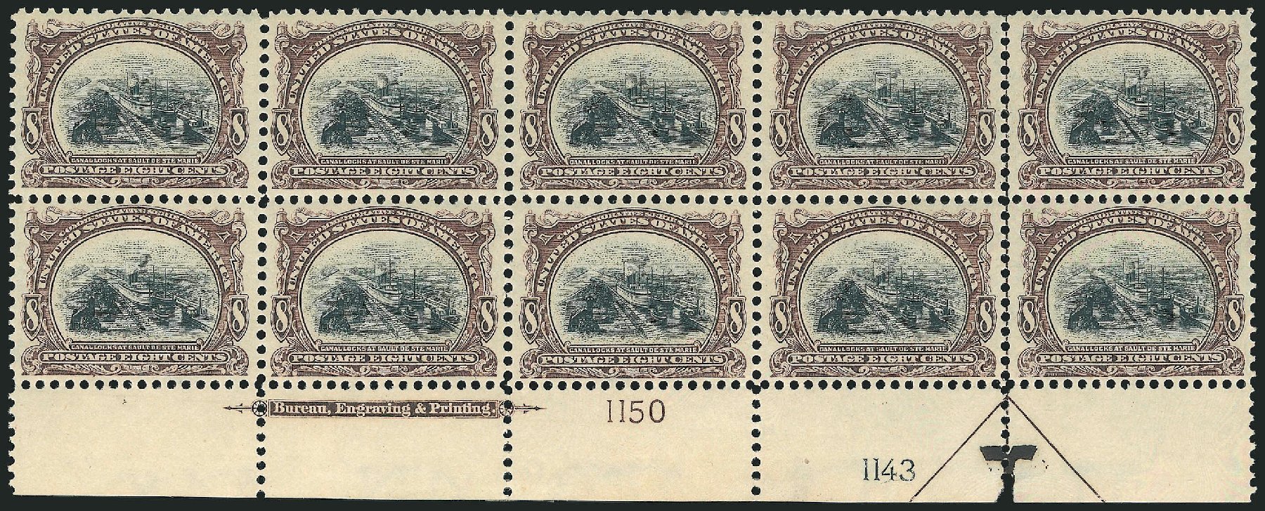 US Stamps Prices Scott Cat. #298: 1901 8c Pan American Exposition. Robert Siegel Auction Galleries, Nov 2014, Sale 1084, Lot 3683