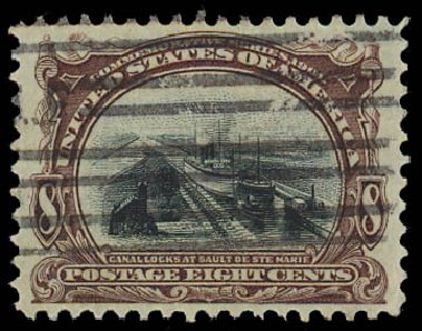 Value of US Stamps Scott Catalog #298 - 8c 1901 Pan American Exposition. Daniel Kelleher Auctions, Jul 2011, Sale 625, Lot 896