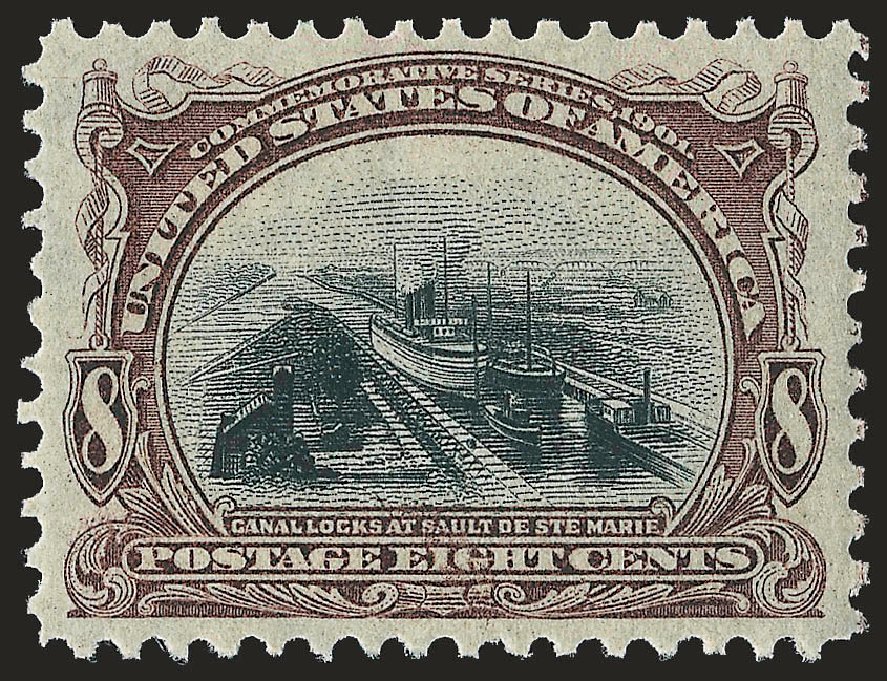 US Stamp Values Scott # 298 - 8c 1901 Pan American Exposition. Robert Siegel Auction Galleries, Dec 2009, Sale 982, Lot 5666