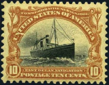 Prices of US Stamp Scott Catalog 299 - 10c 1901 Pan American Exposition. Harmer-Schau Auction Galleries, Aug 2012, Sale 94, Lot 1457