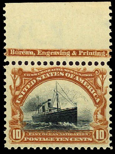 US Stamp Prices Scott #299 - 10c 1901 Pan American Exposition. Daniel Kelleher Auctions, Dec 2012, Sale 633, Lot 517