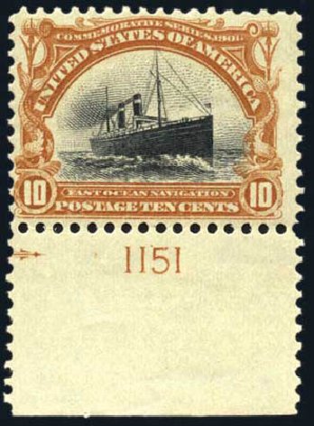 US Stamp Prices Scott Catalog # 299: 10c 1901 Pan American Exposition. Harmer-Schau Auction Galleries, Jul 2010, Sale 86, Lot 498