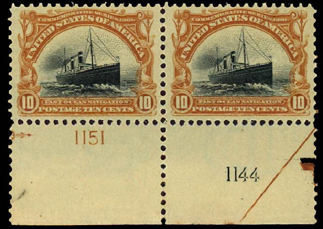 US Stamps Prices Scott Cat. # 299 - 10c 1901 Pan American Exposition. Daniel Kelleher Auctions, Dec 2012, Sale 633, Lot 519