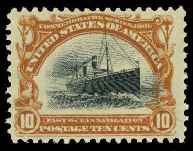 US Stamp Value Scott Catalogue #299: 10c 1901 Pan American Exposition. Daniel Kelleher Auctions, Apr 2013, Sale 636, Lot 270
