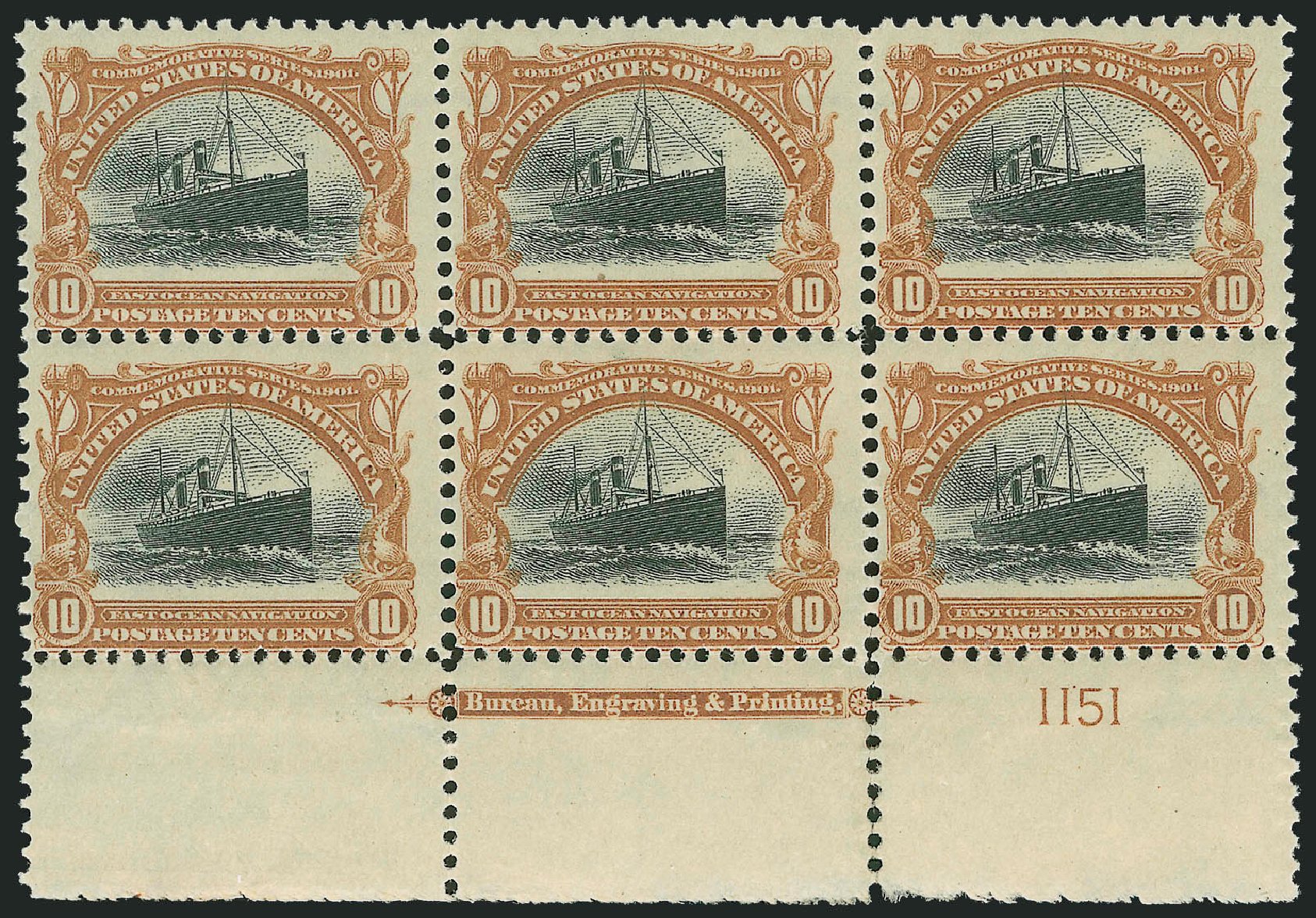 US Stamp Values Scott Cat. #299 - 10c 1901 Pan American Exposition. Robert Siegel Auction Galleries, Oct 2011, Sale 1014, Lot 1704